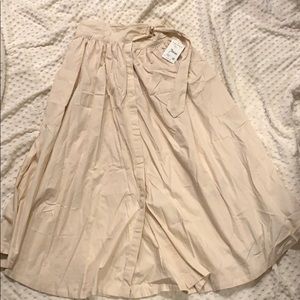 Free People Pale Pink Peasant Skirt with Loop Belt